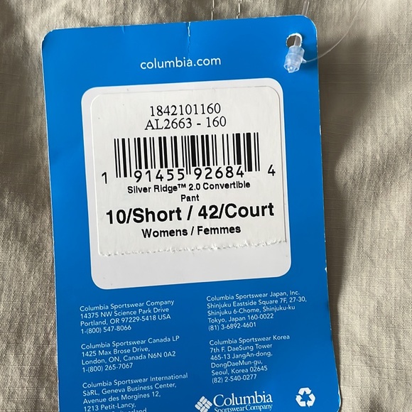 Ladies Columbia Active Fit convertible Straight Leg size 10 Short pants - Picture 3 of 6